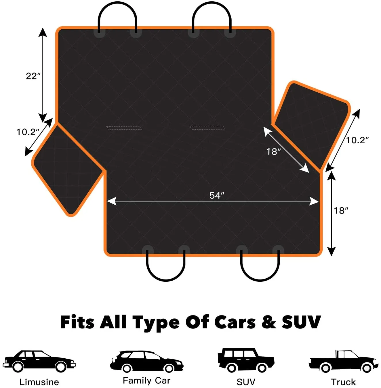 🐶 Dog Car Seat Cover Waterproof Pet Seat Cover for Back Seat Scratch Proof & Hammock 600D Heavy Duty Dog Seat Cover for Cars Truck _mkpt4