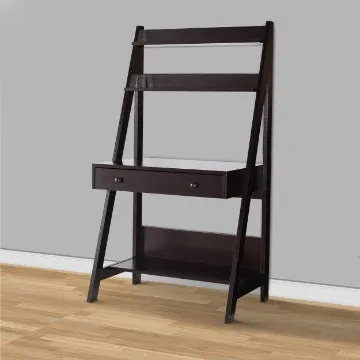 61 Inch Wooden Ladder Desk, 3 Shelves, 1 Drawer, Dark Brown By Casagear Home