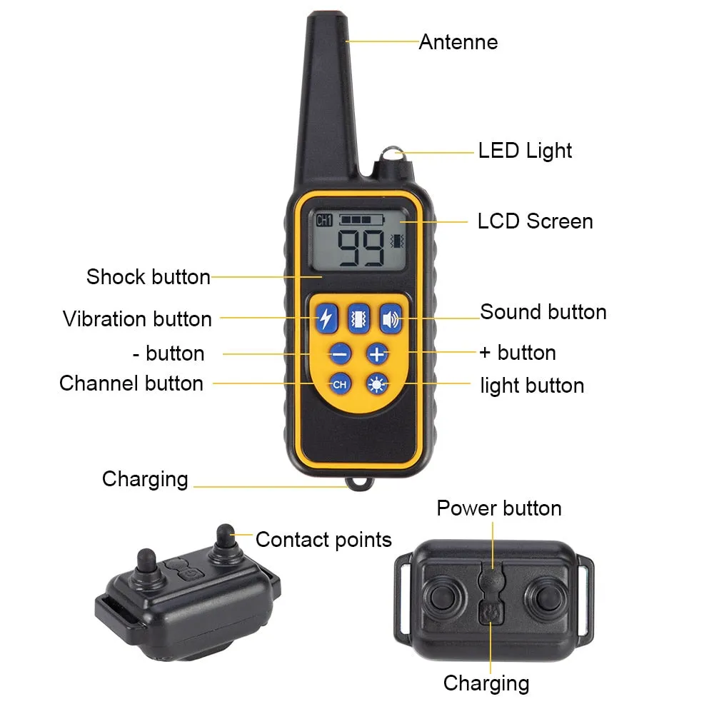 800m Electric Dog Training Collar Pet Remote Control