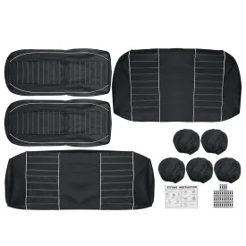 9pcs PU Leather Car Seat Covers for 5-Seater Truck - Front & Rear Full Protection