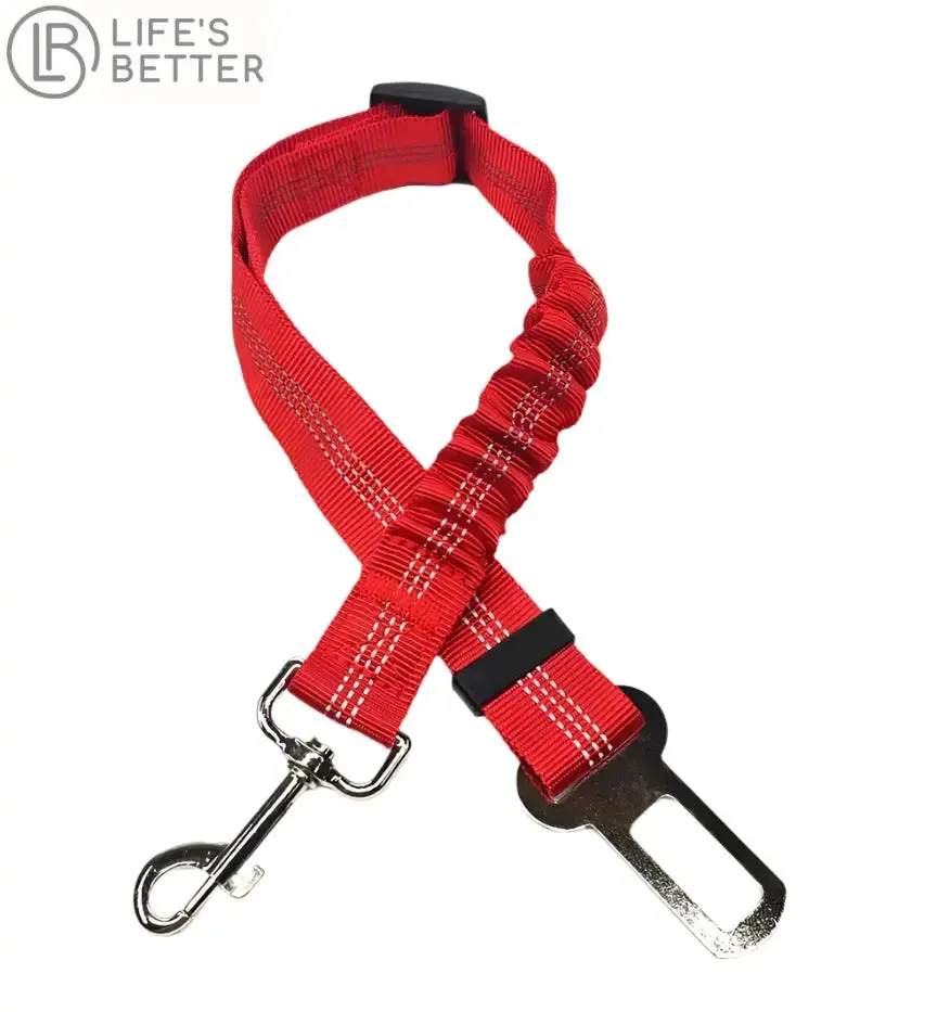 Adjustable Dog Car Seat Belt Harness with Cushioning Elasticity