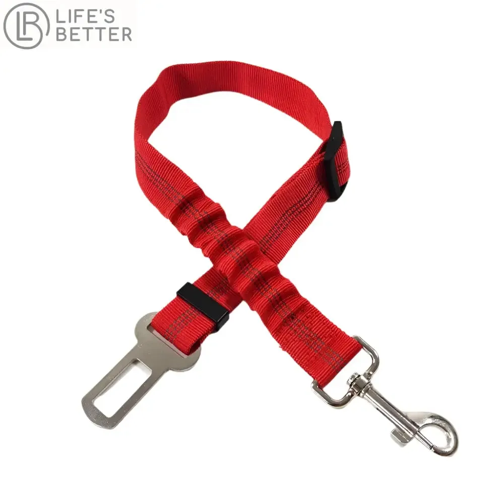 Adjustable Dog Car Seat Belt Harness with Cushioning Elasticity