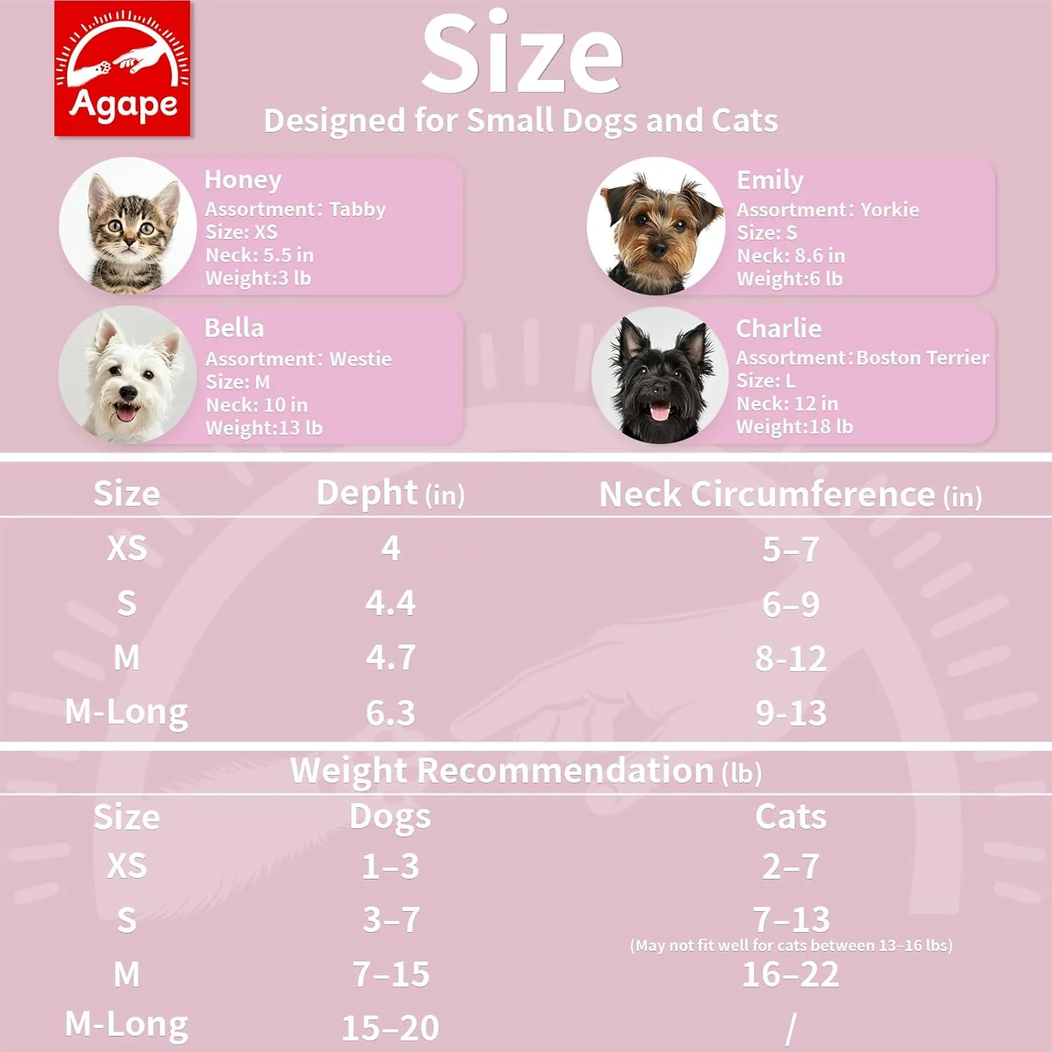 Agape Soft Dog Cone for Small Dogs & Cats, Comfy Dogs Recovery Collar After Surgery, Adjustable E Collar Alternative to Stop Licking, Protective Elizabethan Cones for Pup&Kitty, Comfortable Dog Cones