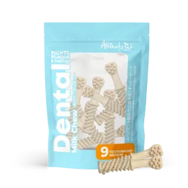 Altimate Pet Dog Dental Chews Infused with Spearmint Breath Strips - Milk Toothbrush Medium 9pcs
