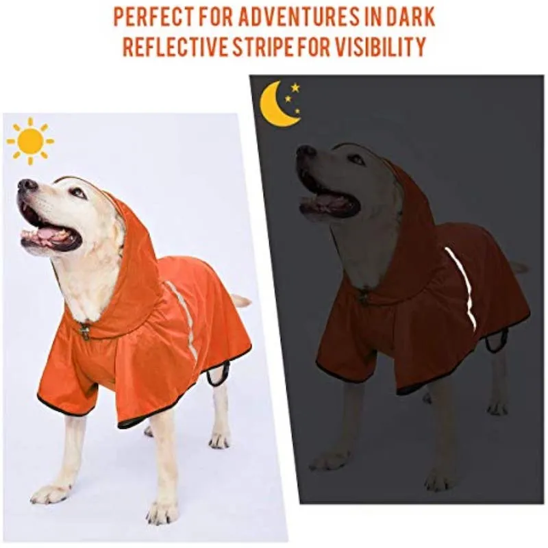 Breathable Dog Raincoat With Adjustable Belly Strap And Leash Hole