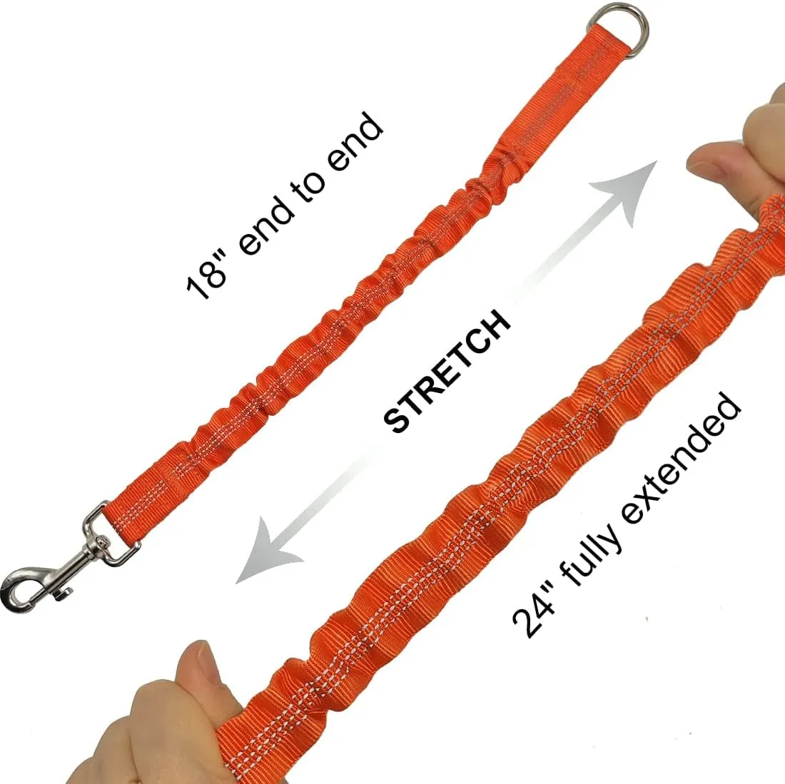 BTINESFUL Bungee Dog Leash Extension, 18Dog Shock Absorber Extender, Works with Any Leash for Walking, Jogging, Training, Playing