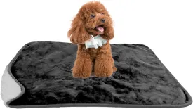 Bucephalus Waterproof Dog Blanket, Thick Reversible Soft Pet Blankets for Couch Bed Protection, Pee Proof Sherpa Fleece Blanket for Small Medium Large Dogs Puppy Cats Washable (Black, 25"35")