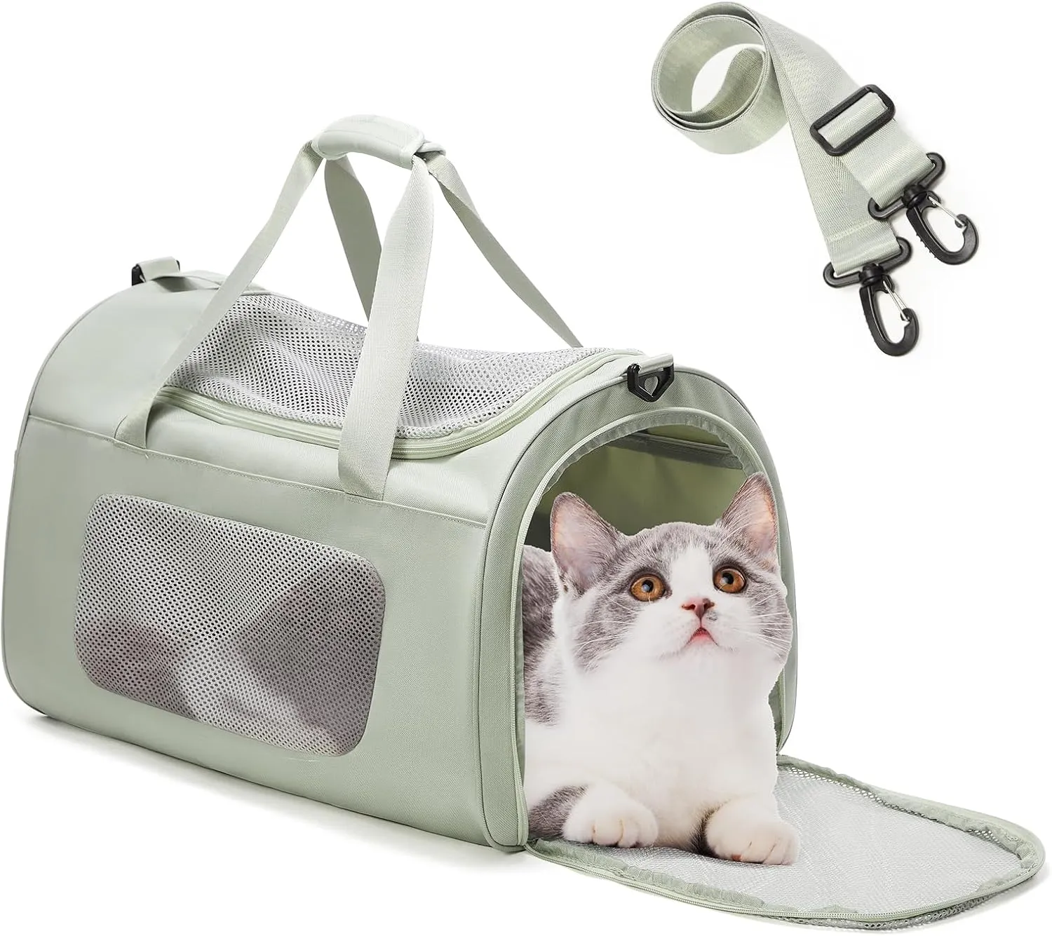 Cat Carrier Soft,Dog Carrier Airline Approved with Soft Sided,Dog Carriers for Small Dogs,Pet Carrier Holds up to 20lbs,Green
