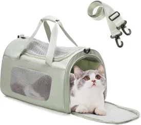 Cat Carrier Soft,Dog Carrier Airline Approved with Soft Sided,Dog Carriers for Small Dogs,Pet Carrier Holds up to 20lbs,Green