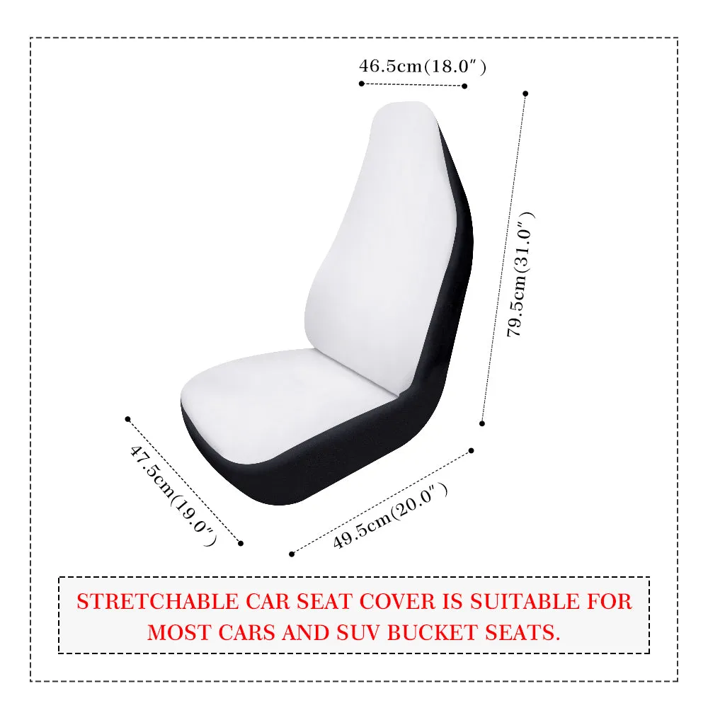 Cow Print Car Seat Covers (2 pcs), Black White Brown Pattern Auto Front Seat Dog Pet Vehicle SUV Universal Protector Accessory Men Women
