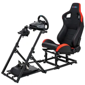 CXRCY Racing Simulator Cockpit with Adjustable Seat,Gaming Racing Simulator Steering Wheel Stand,Professional Leather Seats with Adjustable Backrest and Slide Rails Fit Logitech G920 G29 G25 G27