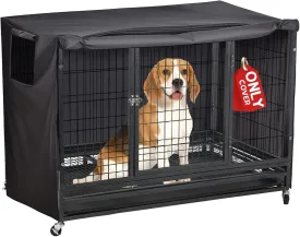 Dog Crate Cover 48 Inch Heavy Duty Durable 600D Polyester Insulated Dog Kennel Cover for Dog Cage, Dog Cage Cover Fit for Most Wire Pet Crates (ONLY Cover)