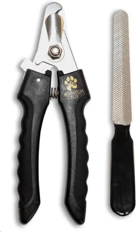 Dog Nail Trimmers and Pet Nail Clippers - Professional Grade Dog Nail Clippers with Stainless Steel Blades, Nail File and Safety Guard for Precise Toenail Pet Grooming & Trimming