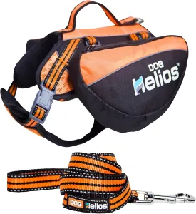 DOGHELIOS Freestyle 3-in-1 Explorer Sporty Fashion Convertible Pet Dog Backpack, Harness and Leash, Medium, Orange