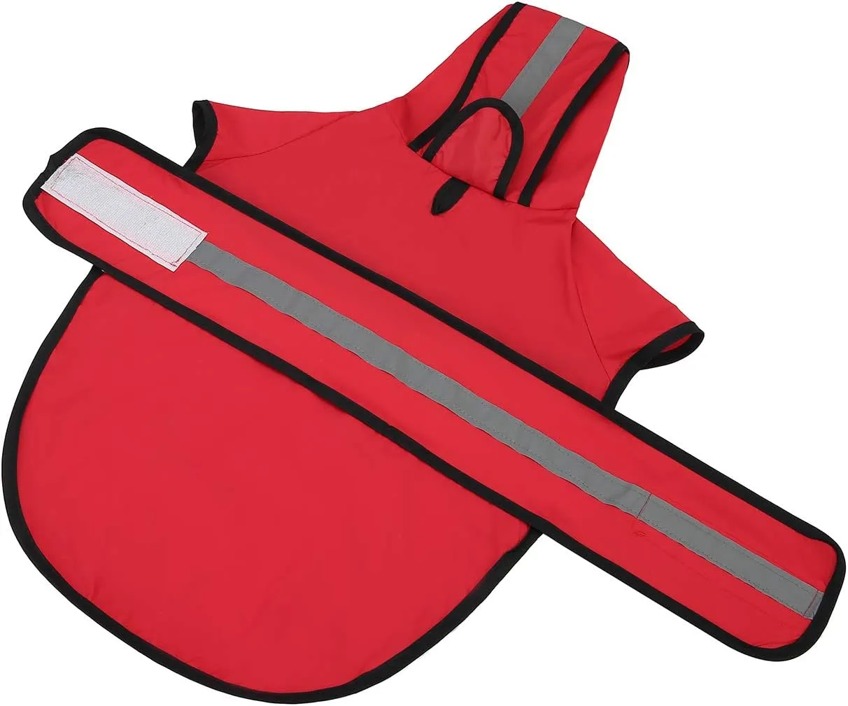 HDE Dog Raincoat Hooded Slicker Poncho for Small to X-Large Dogs and Puppies Red - L