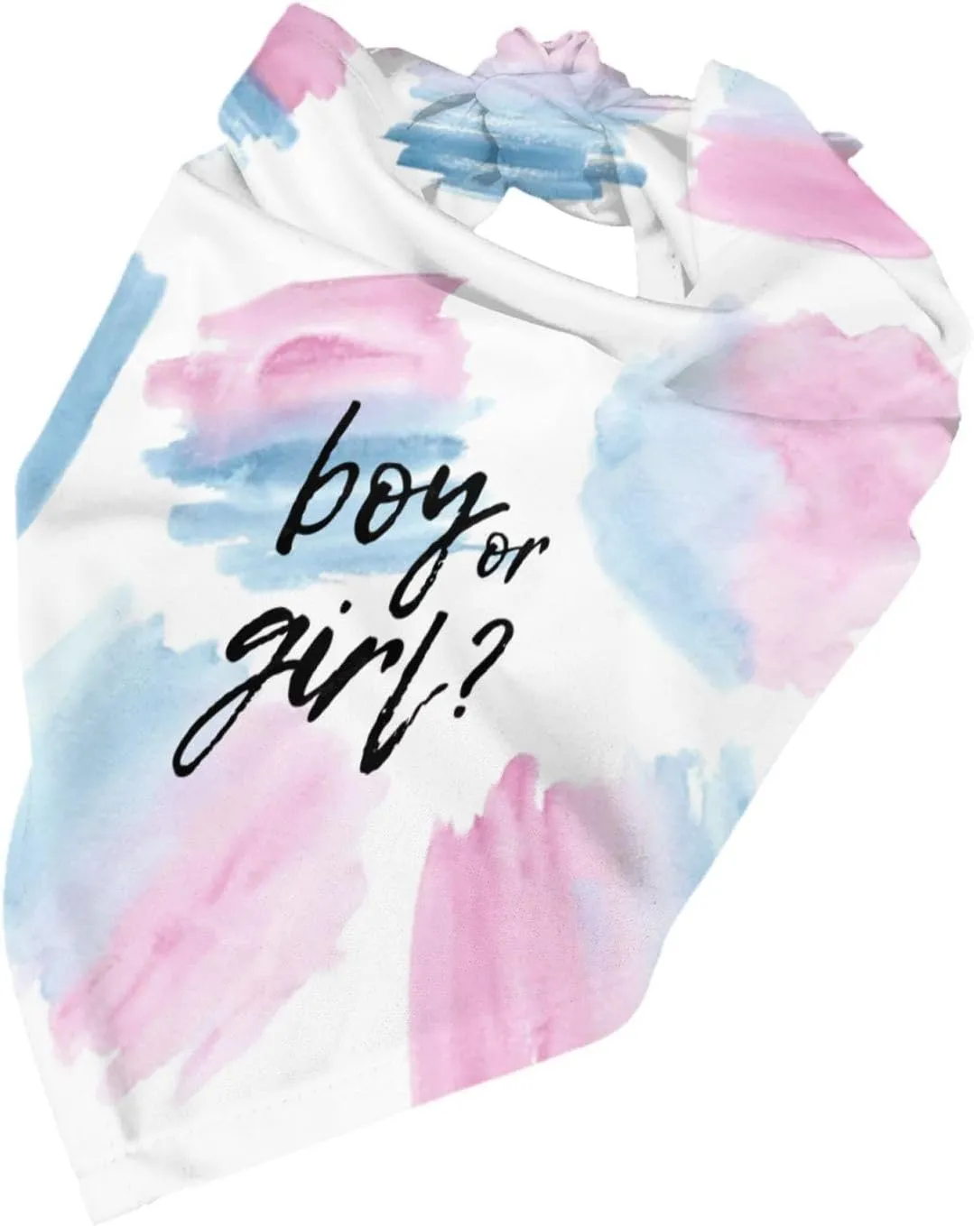 He Or She What Will It Be? Gender Reveal/Baby Announcement Dog Bandana,Pet Neckerchief for Pets Daily Wear Photo Prop Party Supplies (Color Block)
