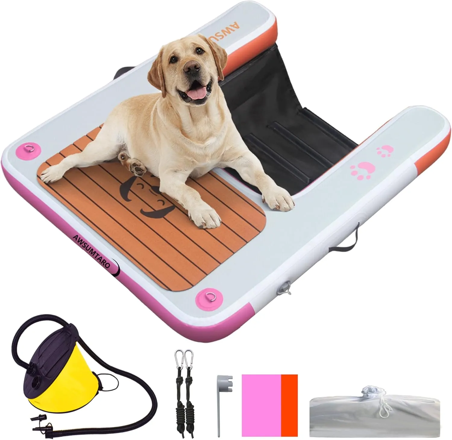 Inflatable Dog raft ramp, Water Sports Floating Platform, Swimming Pool Floating Ladder, Boat Dock ramp Ladder, Water Dog Ladder