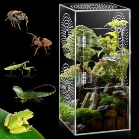 Jumping Spider Enclosure 11 x 5 x 5 Inch Large Acrylic Tarantula Terrarium Reptile Enclosure Tank with Front Opening Door Full Transparency Terrarium for Bug Spider Insect Frog