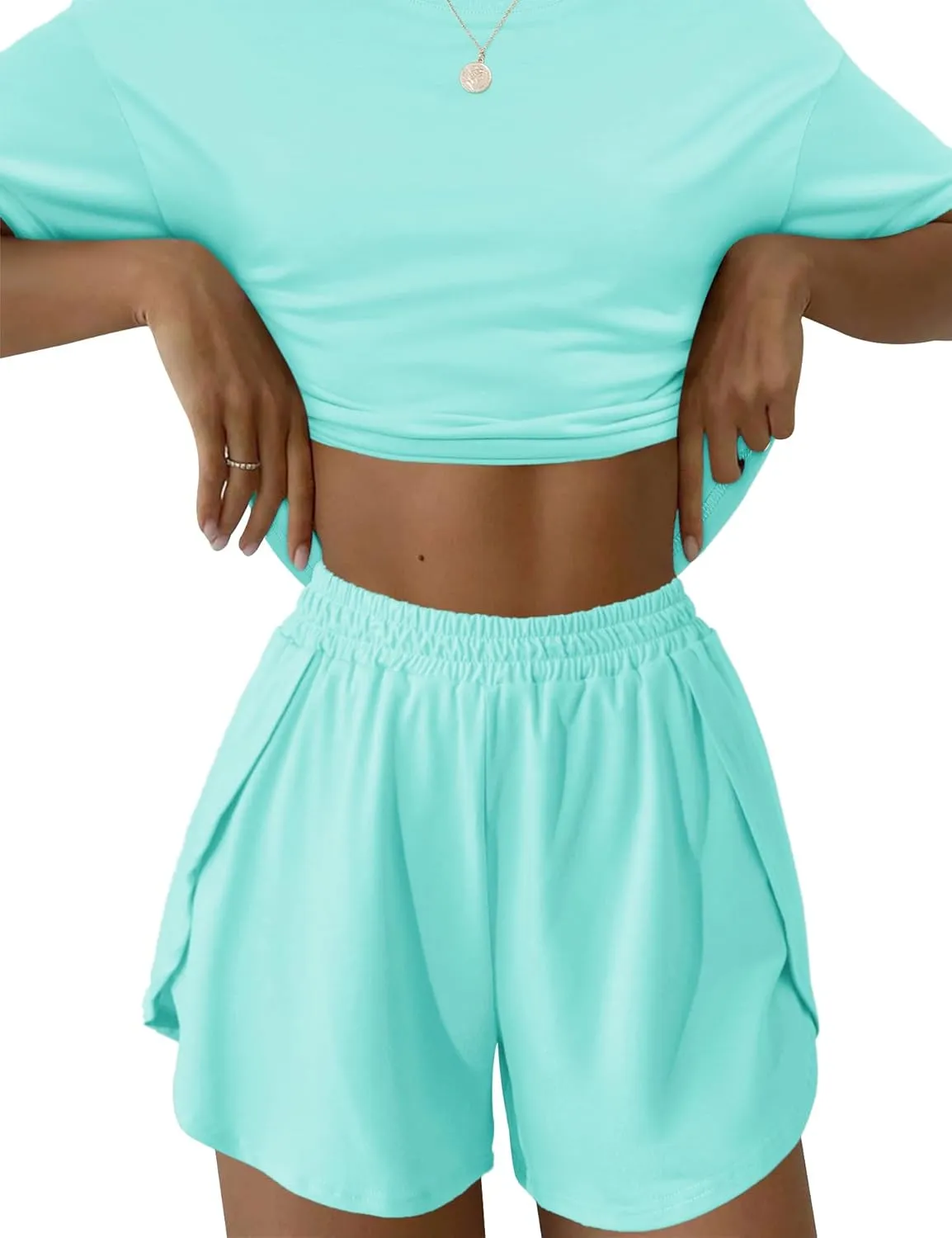 Kistore Summer 2 Piece Pajamas Sets Short Sleeve Sleepwear Pjs Lounge Split Short Sets