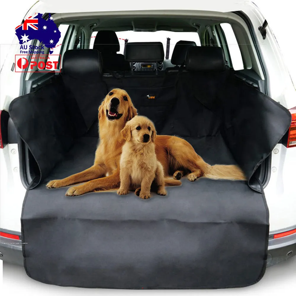 Large Black Dog Car Boot Cover SUV Liner Trunk Rear Cargo Waterproof Protector Black Grey