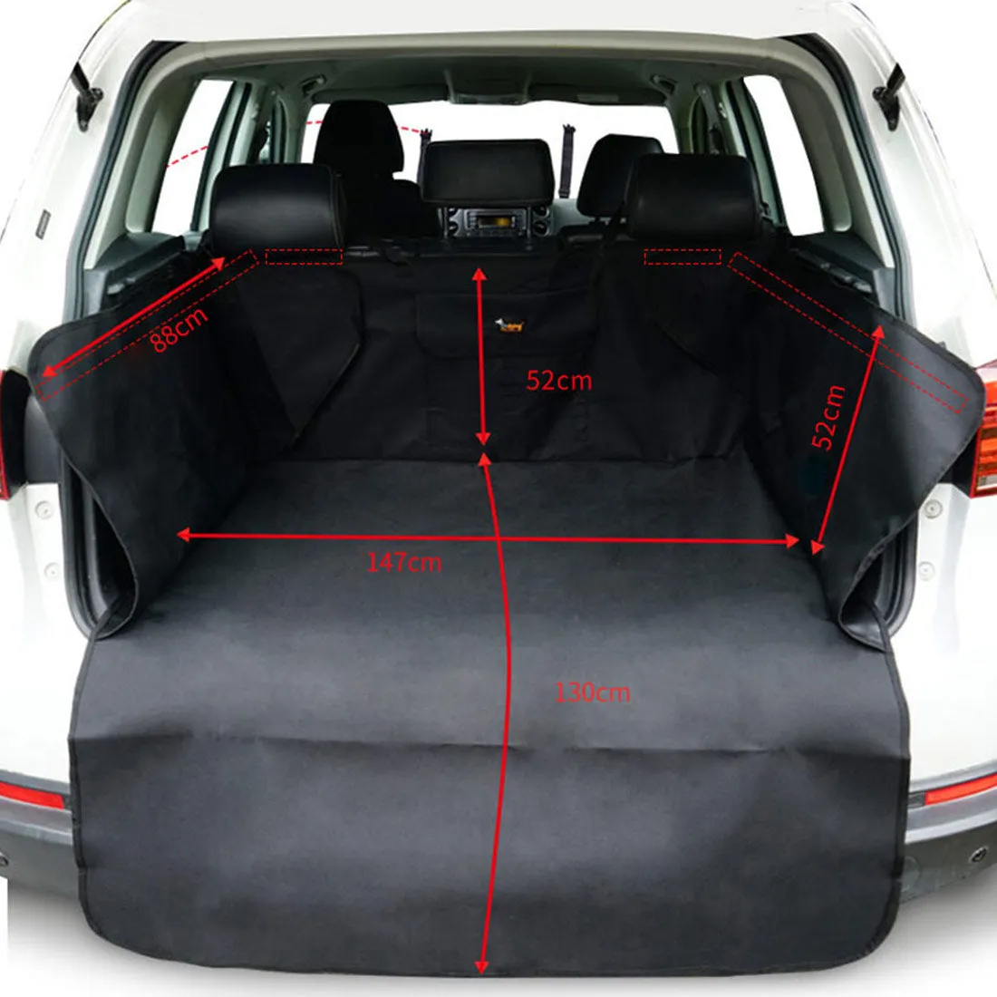 Large Black Dog Car Boot Cover SUV Liner Trunk Rear Cargo Waterproof Protector Black Grey