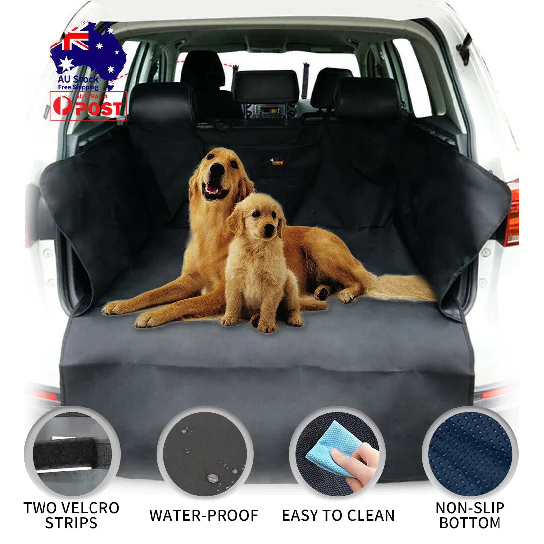 Large Black Dog Car Boot Cover SUV Liner Trunk Rear Cargo Waterproof Protector Black Grey