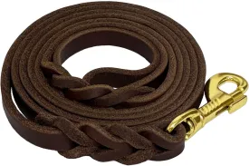 Leather Dog Leash 6ft x 1/2'', Heavy Duty Braided Dog Leashes with Rotating Clasp, Genuine Handmade Leather Dog Training Leash for Small Medium Dogs