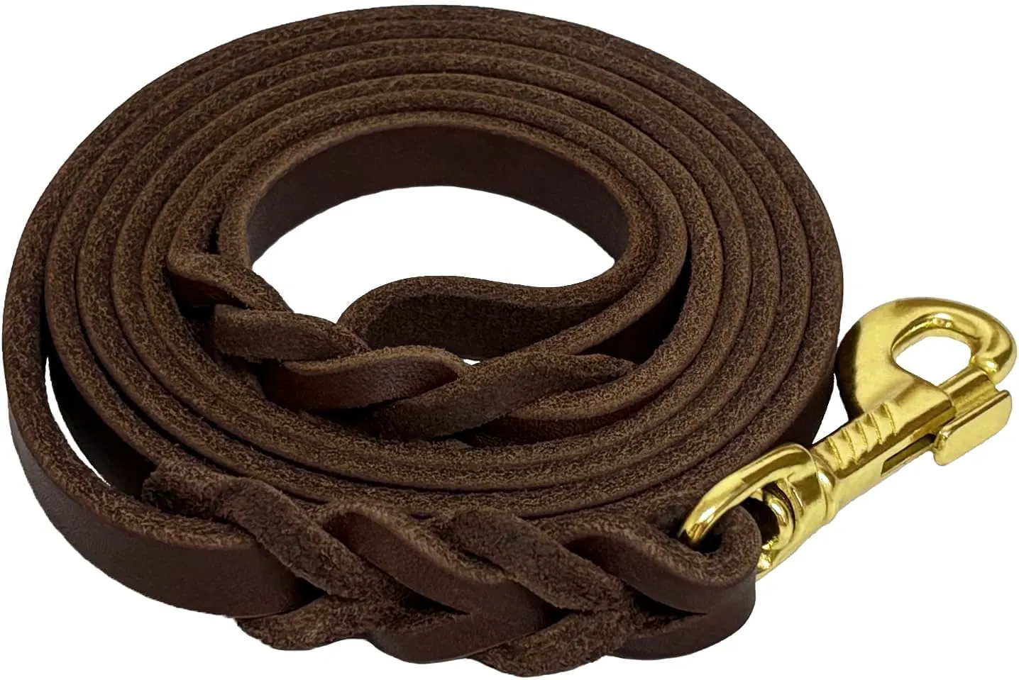 Leather Dog Leash 6ft x 1/2'', Heavy Duty Braided Dog Leashes with Rotating Clasp, Genuine Handmade Leather Dog Training Leash for Small Medium Dogs