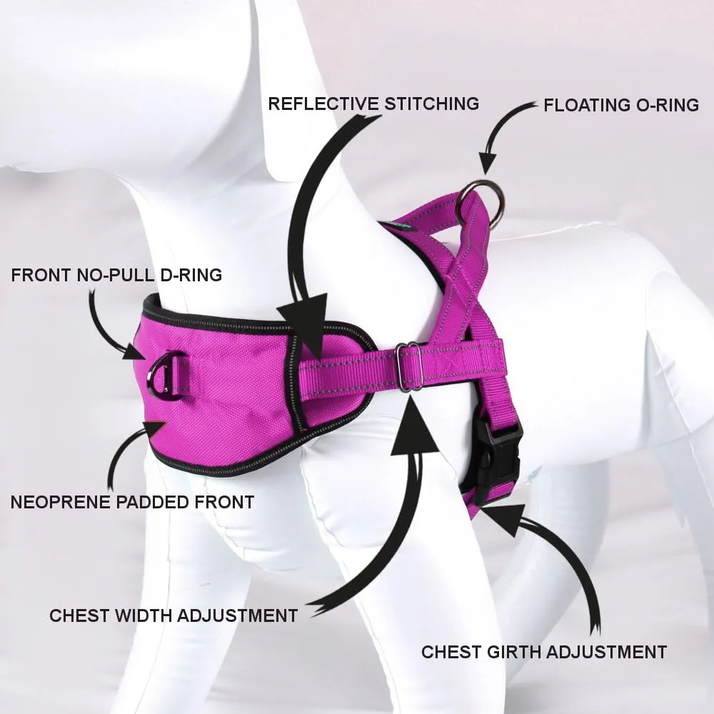 Max and Neo Passport Reflective Dog Harness - We Donate a Harness to a Dog Rescue for Every Harness Sold (Small, Pink)