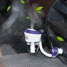 MIGHTYDUTY Mini Car Diffuser Humidifier for Essential Oils, Dual USB Charger Adapter, Purple