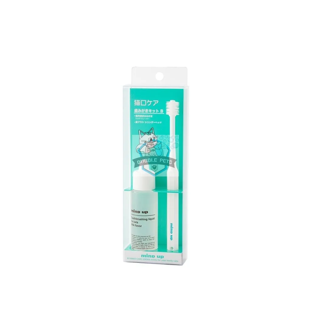 Mind Up Nyanko Care Toothbrushing Kit B "Cylinder-head"  for Cats