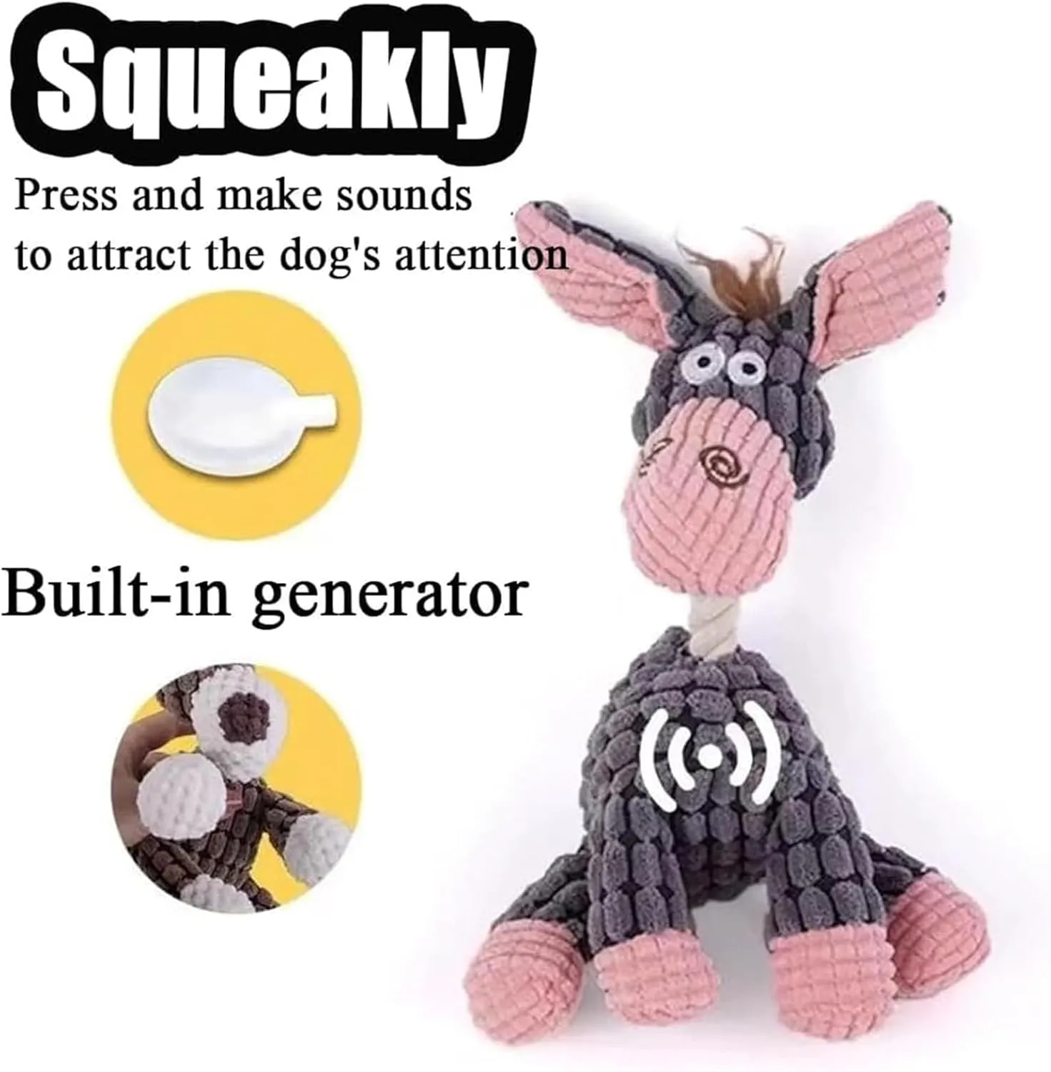 Outfany Bitebuddy, Outfany Bitebuddy Dog Toy, Bite Buddy Chew Toy for Dogs, Indestructible & Tough & Durable, for Aggressive Chewers, Interactive Dog Squeaky Toys (Gray)