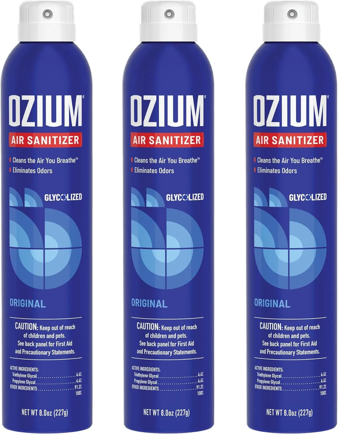 Ozium 8 Oz. Air Sanitizer & Odor Eliminator for Homes, Cars, Offices and More, Original Scent - 3 Pack