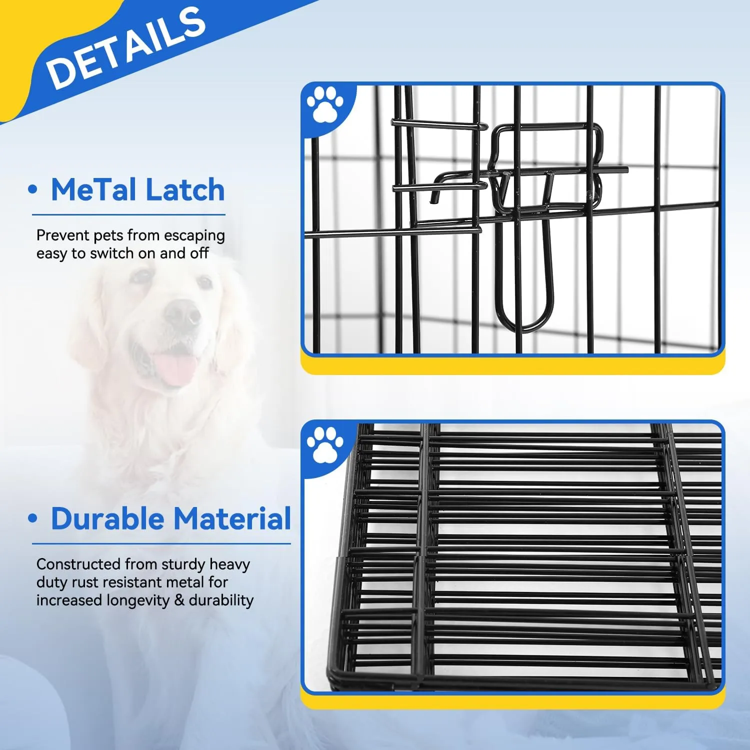 Pet Playpens for Dogs, Foldable Metal Wire Pet Fence Barrier, 8 Panels 30(H) Inches High with Door Exercise Pet Dog Pen, Indoor Outdoor Dog Gate for Large, Medium and Small Pets