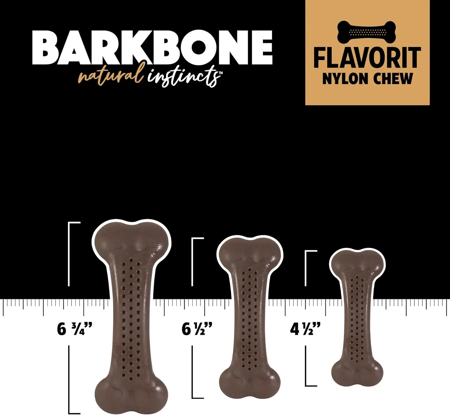 Pet Qwerks Barkbone Flavorit Peanut Butter Flavor Bone - Fillable Surface for Spreads; Tough Durable Toys for Aggressive Power Chewers | Made in USA - Medium & Small Dogs