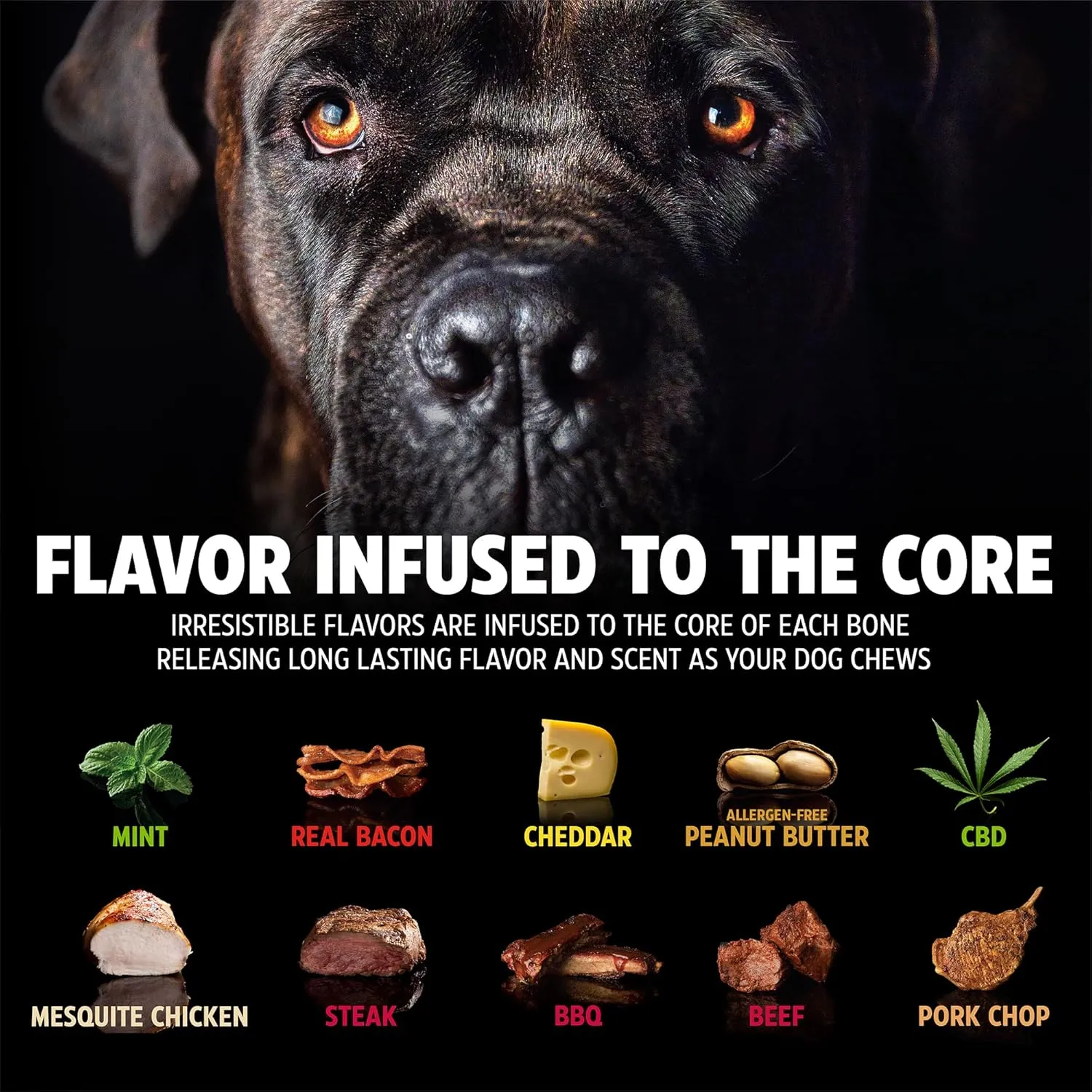 Pet Qwerks Barkbone Flavorit Peanut Butter Flavor Bone - Fillable Surface for Spreads; Tough Durable Toys for Aggressive Power Chewers | Made in USA - Medium & Small Dogs