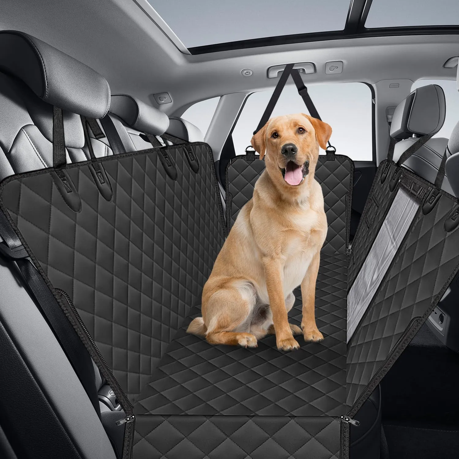pettycare Heavy Duty Dog Car Seat Cover - Waterproof Back Seat Cover for Pet, Non-Slip & Scratch Proof, Easy to Clean Dog Hammock for Cars Trucks SUVs