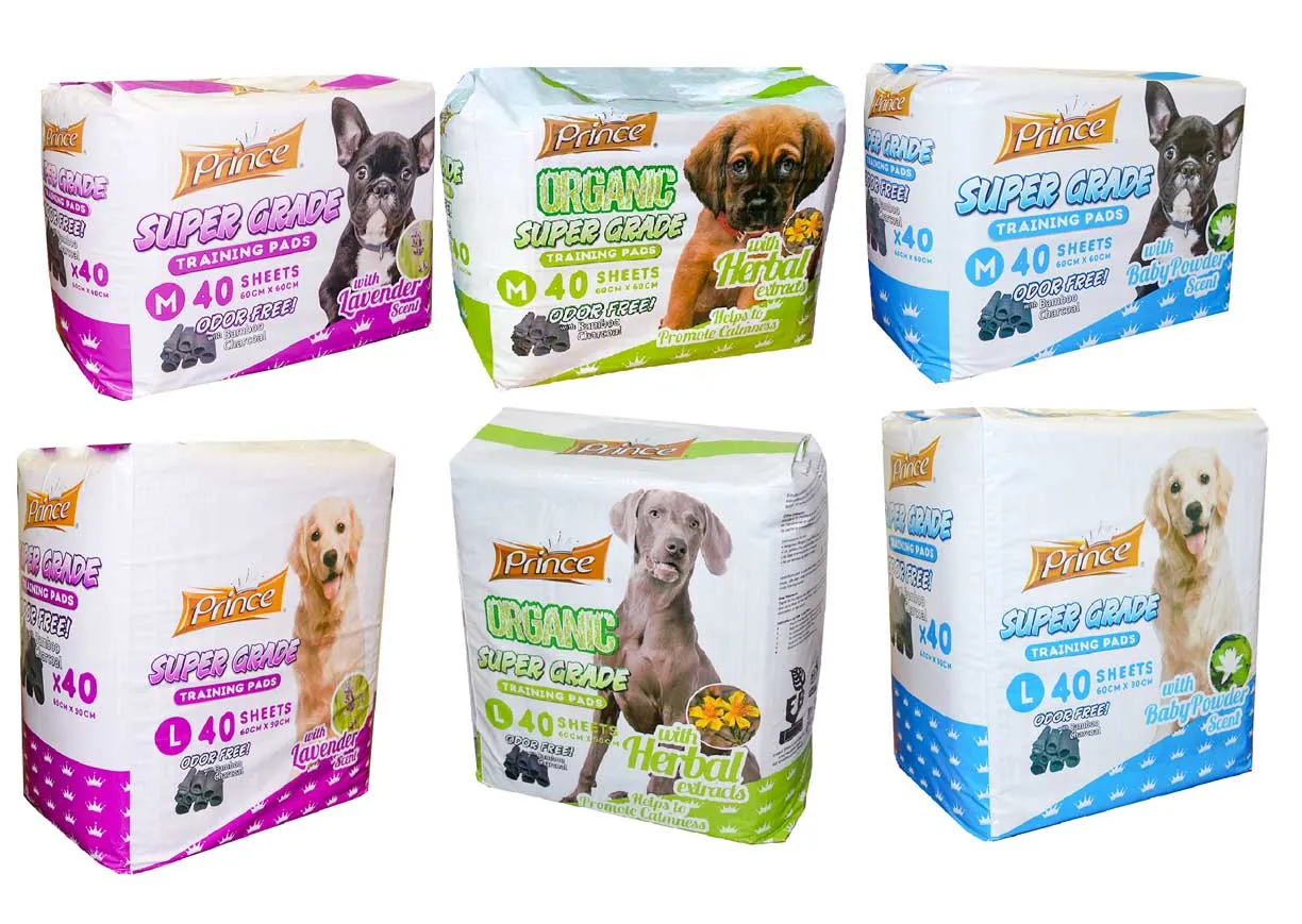 PRINCE TRAINING PADS 60x60 or 60x90 Lavender/Baby Powder/Herbal