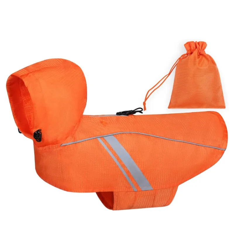 Raincoat For Dogs, Easy On & Off Pet Rain Clothes With Storage Bag