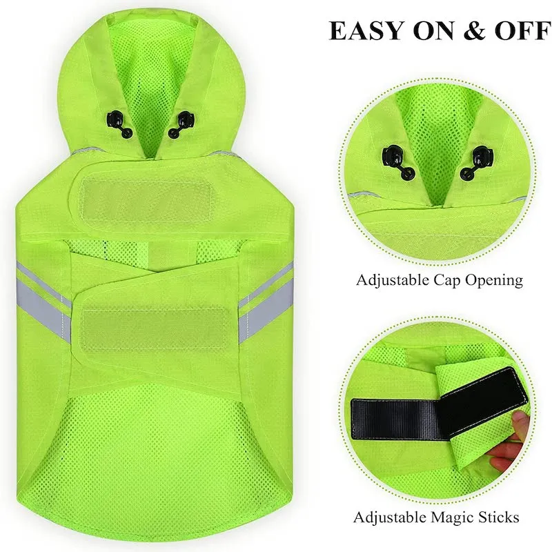Raincoat For Dogs, Easy On & Off Pet Rain Clothes With Storage Bag