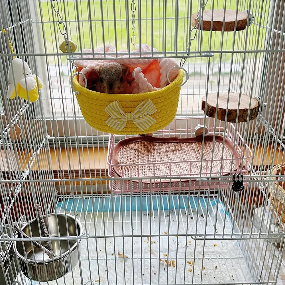Rat Metal Cage Platform, Chinchilla Toys and Cage Accessories Ledge Ramp fit Ferret, Guinea Pig, Sugar Glider - Pink