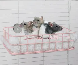 Rat Metal Cage Platform, Chinchilla Toys and Cage Accessories Ledge Ramp fit Ferret, Guinea Pig, Sugar Glider - Pink