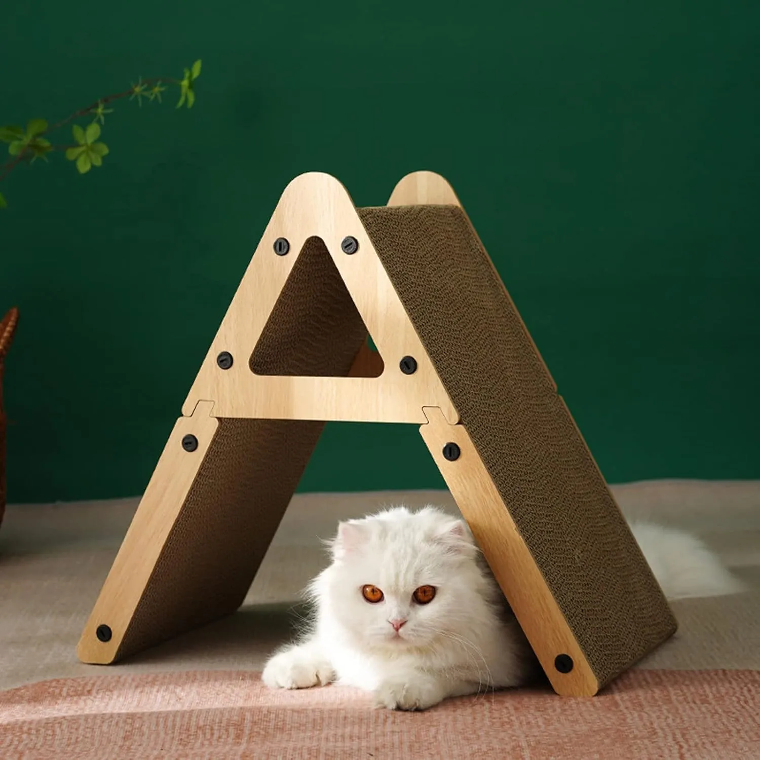 Scratcher Pad A Shape Cardboard Cat Scratcher Cat Scratch Pad Scratching Board Double Sided Corrugated Board Triangle Pet Supplies Protecting Furniture Cat Climbing Frame
