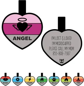 Silent Dog Tag Personalized with 5 Lines of Custom Deep Engraved Durable Soundless Silicone Pet ID Name Tag Bone Design Pink