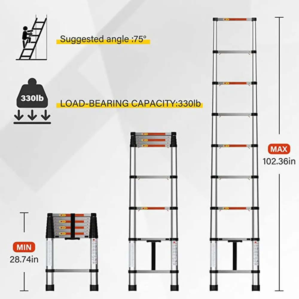 Simple Deluxe Telescoping Ladder 8.5FT
