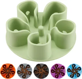 Slow Feeder Dog Bowls Insert, Bestalk Soft Silicone Slow Eating Dog Bowl Insert with Suction Cups for Small, Medium and Large Dogs(Green S)