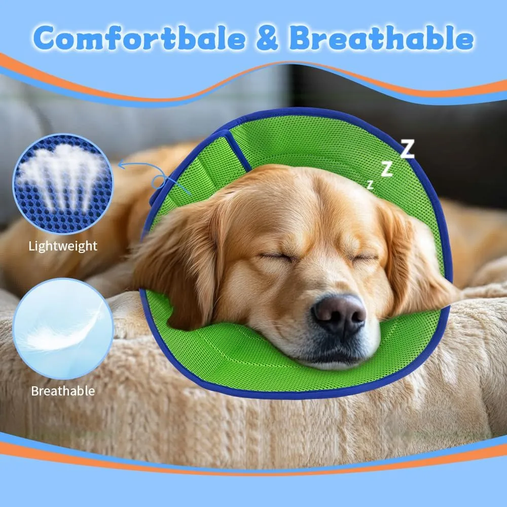 Soft Dog Cone Recovery Collars & Cones After Surgery for Medium Large Dogs, Comfy Ecollars to Stop Licking, Adjustable, Dog Ecollars for Recovery Plastic: Superior Support Fabric: Soft Comfort, XL