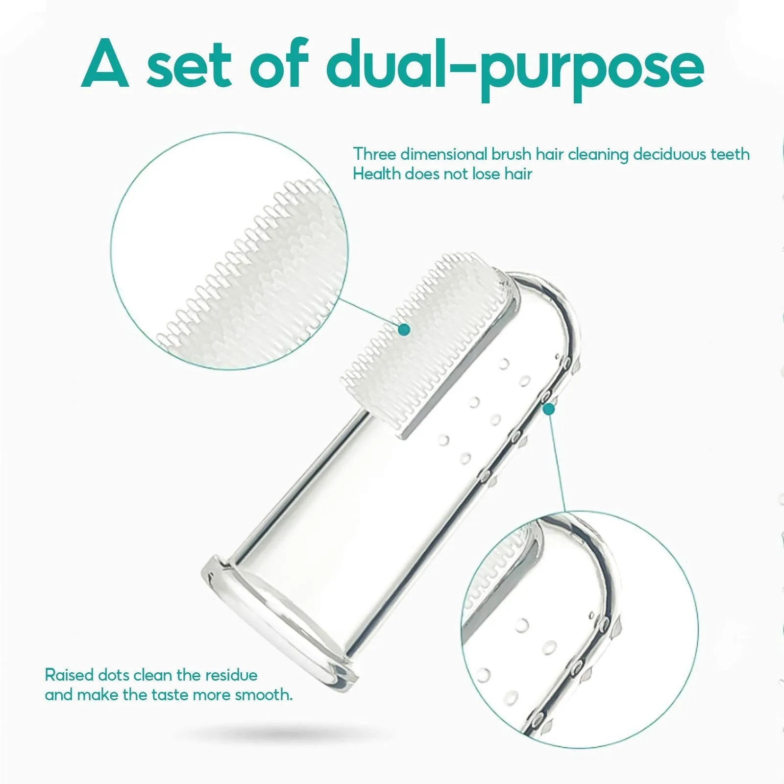 Transparent Finger Brush for Cats and Dogs
