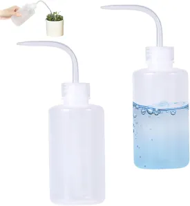 Wash Bottle 2Pcs 250ml Transparent White PP   PET Squeeze Bottles with Scale for Succulent Watering Tattoo Cleaning