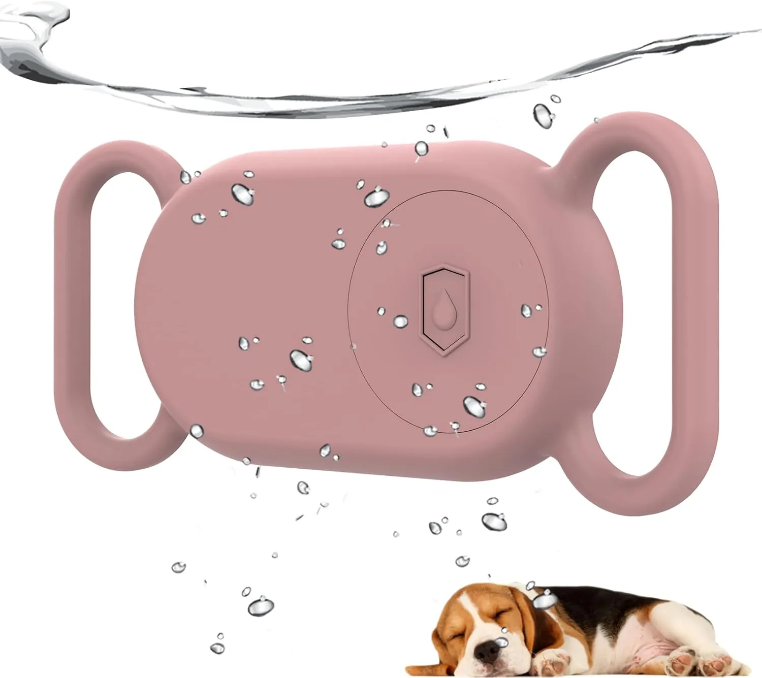 Waterproof Dog Collar Holder Compatible with Samsung Galaxy SmartTag 2, Silicone GPS Tracker Hidden for Samsung Tag 2, Anti-Lost Dog Collar Smart Tag 2 Case(Pink)